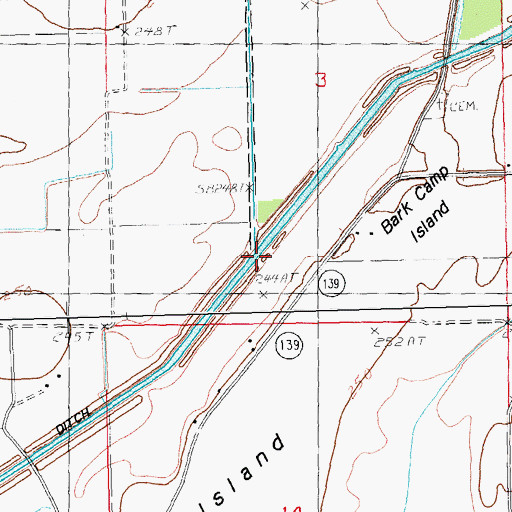 Topographic Map of Cottonwood Slough, AR