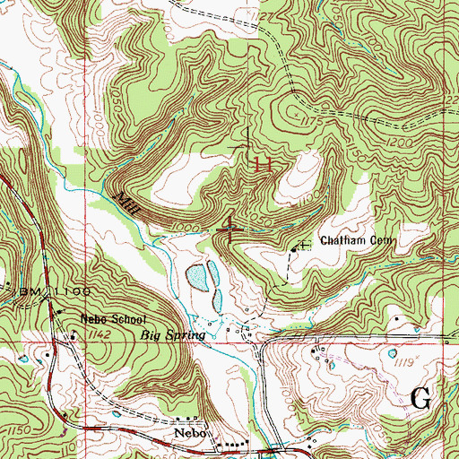 Topographic Map of Township of Gasconade, MO