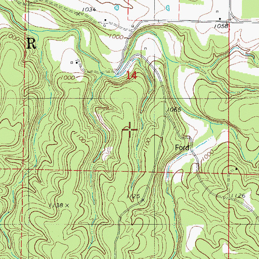 Topographic Map of Township of Hooker (historical), MO