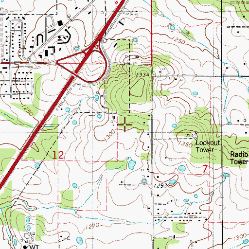 Topographic Map of Township of Lebanon, MO
