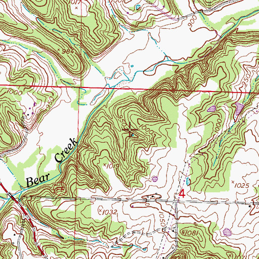 Topographic Map of Township of Mayfield (historical), MO