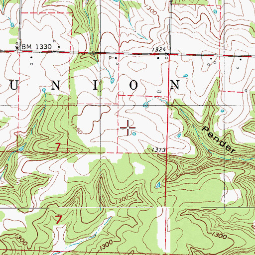 Topographic Map of Township of Union, MO