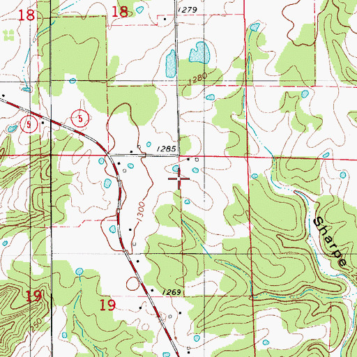 Topographic Map of Township of Washington, MO