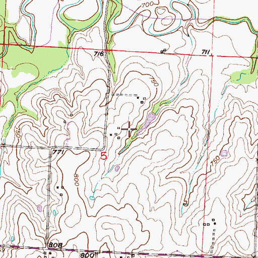 Topographic Map of Township of Clay, MO