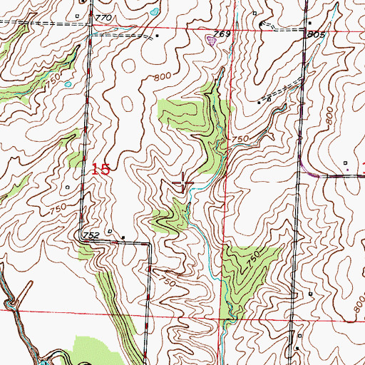 Topographic Map of Township of Davis, MO