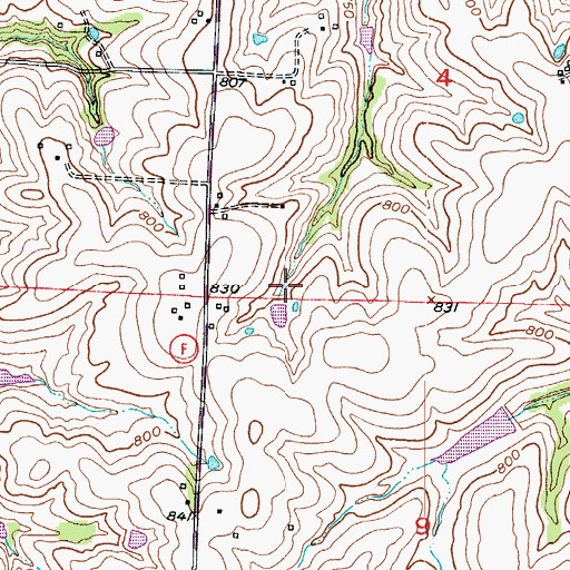 Topographic Map of Township of Dover, MO