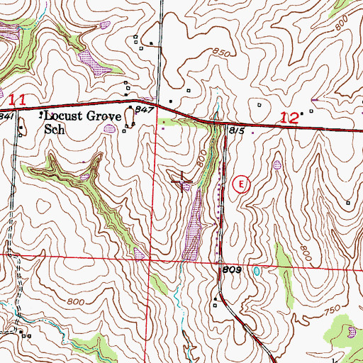 Topographic Map of Township of Lexington, MO