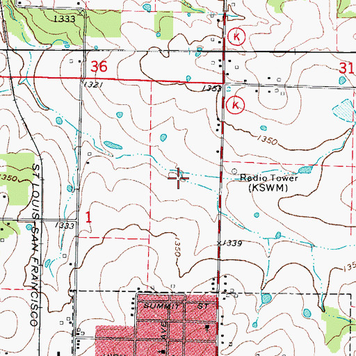 Topographic Map of Township of Aurora, MO