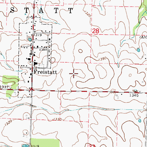 Topographic Map of Township of Freistatt, MO