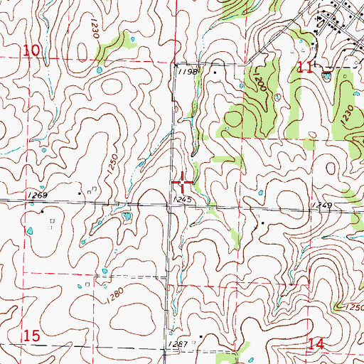 Topographic Map of Township of Hoberg, MO