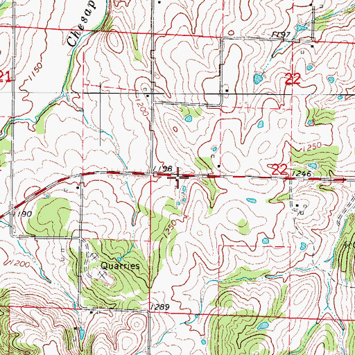 Topographic Map of Township of Turnback, MO