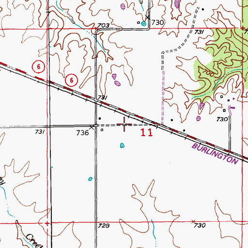 Topographic Map of Township of La Belle, MO