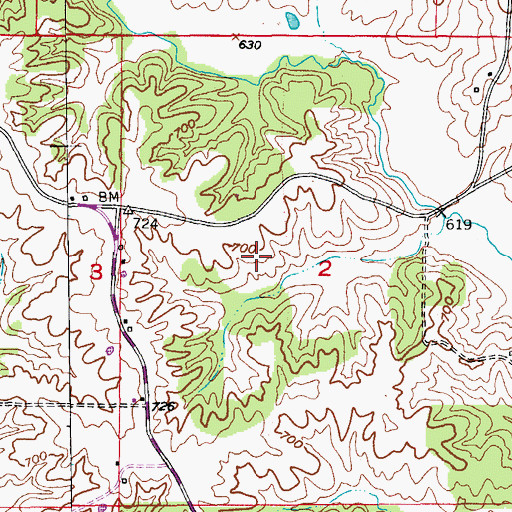 Topographic Map of Township of Reddish, MO
