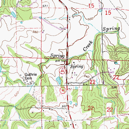 Topographic Map of Township of Bedford, MO