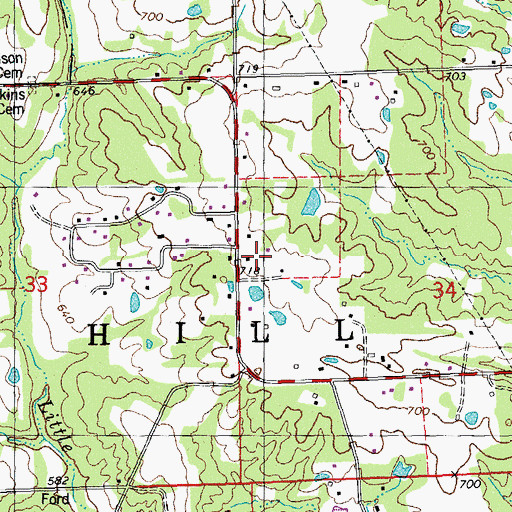 Topographic Map of Township of Snow Hill, MO