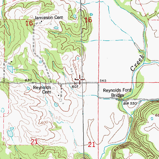 Topographic Map of Township of Waverly, MO