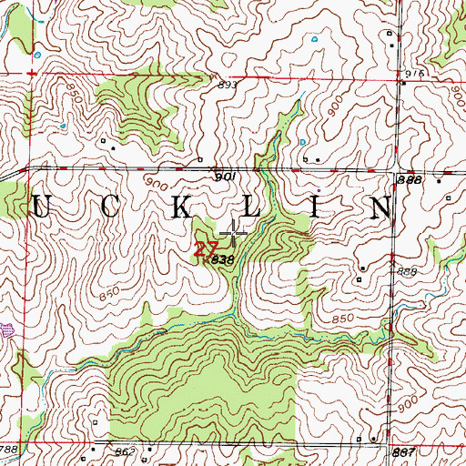 Topographic Map of Township of Bucklin, MO