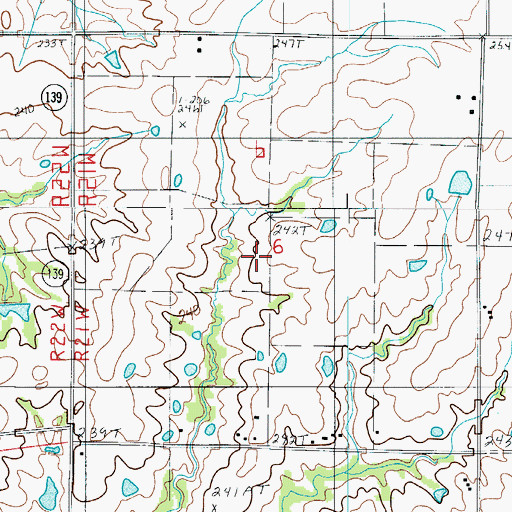 Topographic Map of Township of Clay, MO