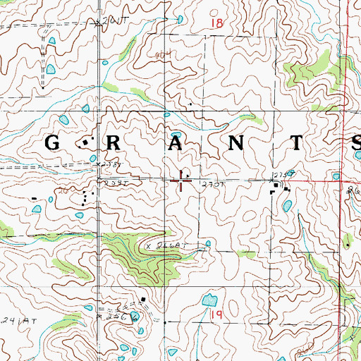 Topographic Map of Township of Grantsville, MO