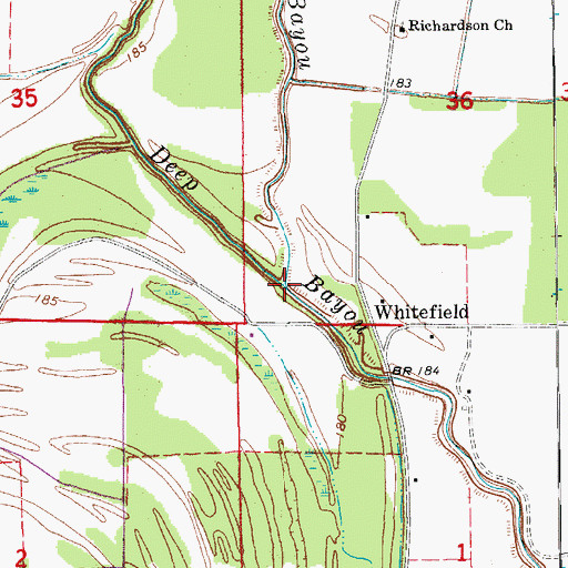 Topographic Map of Cousart Bayou, AR