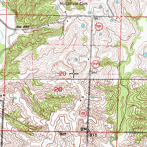 Topographic Map of Township of North Salem, MO