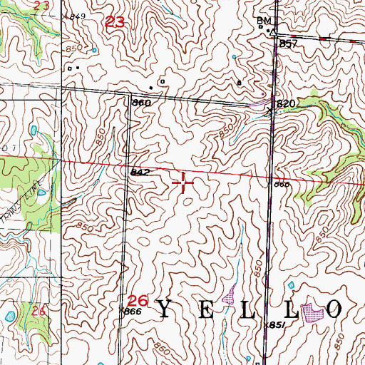 Topographic Map of Township of Yellow Creek, MO