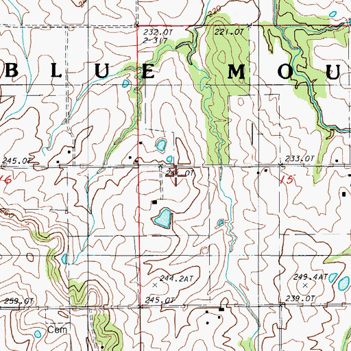 Topographic Map of Township of Blue Mound, MO