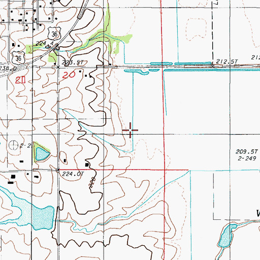 Topographic Map of Township of Green, MO