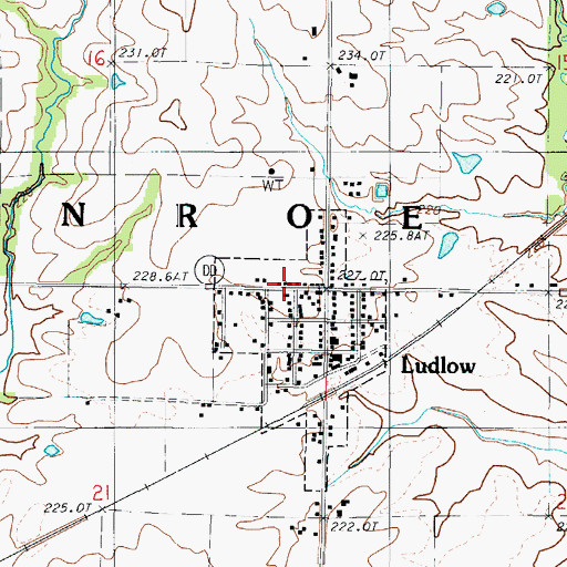 Topographic Map of Township of Monroe, MO