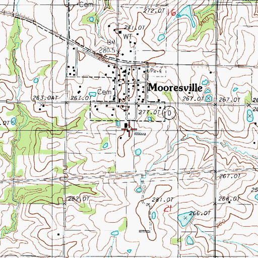 Topographic Map of Township of Mooresville, MO