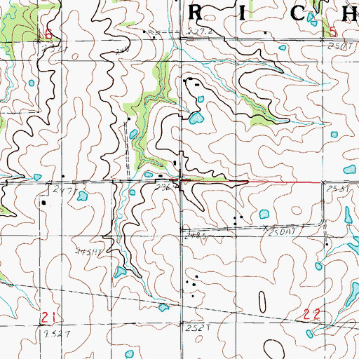 Topographic Map of Township of Rich Hill, MO