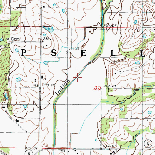 Topographic Map of Township of Sampsel, MO