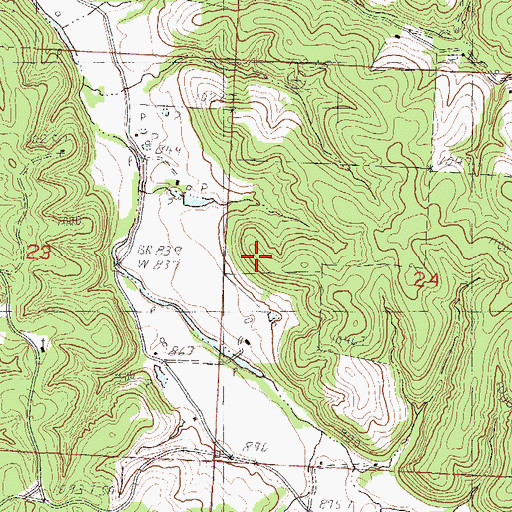 Topographic Map of Township of Elk River East, MO