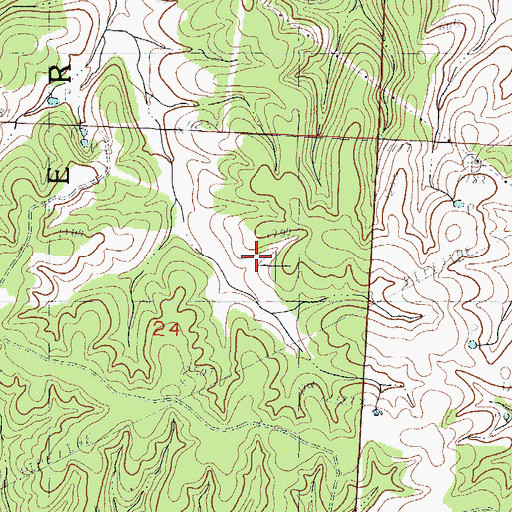 Topographic Map of Township of Erie McNatt, MO