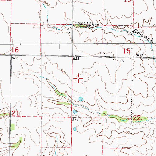 Topographic Map of Township of La Plata, MO
