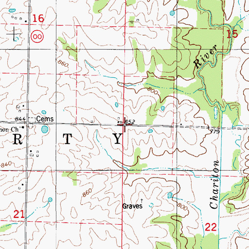 Topographic Map of Township of Liberty, MO