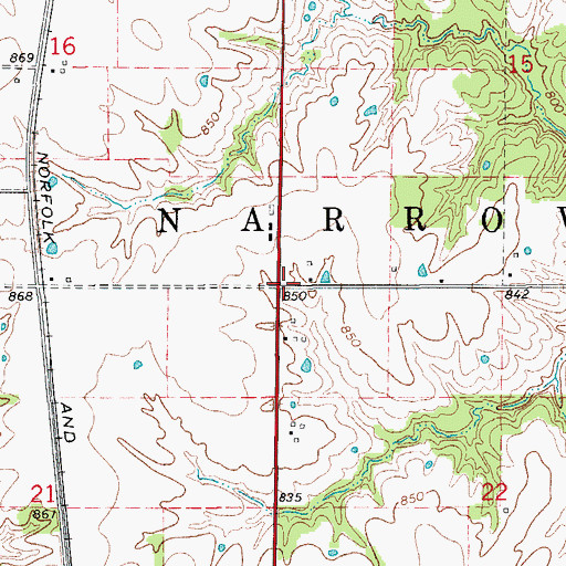 Topographic Map of Township of Narrows, MO