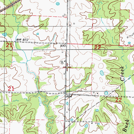Topographic Map of Township of Richland, MO