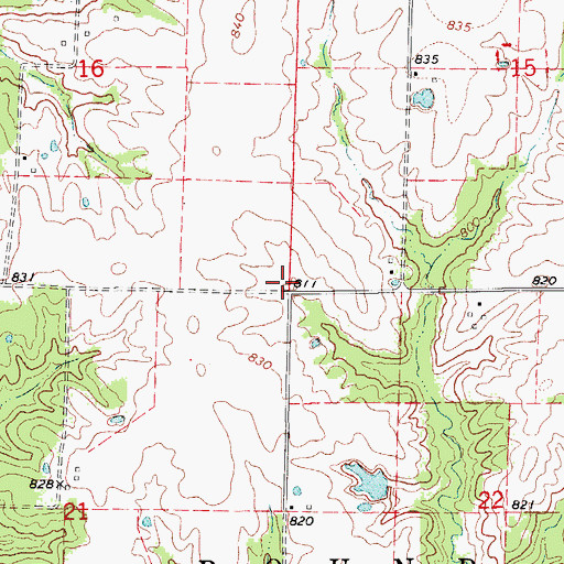 Topographic Map of Township of Round Grove, MO