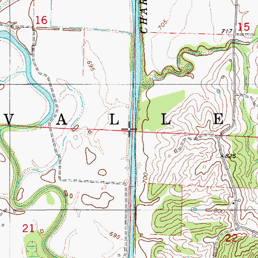 Topographic Map of Township of Valley, MO