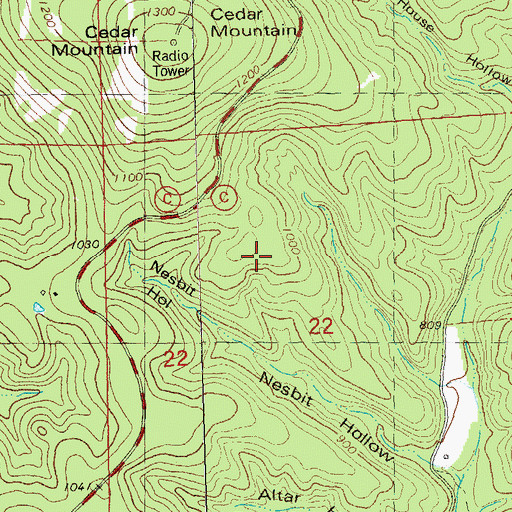 Topographic Map of Township of Central, MO