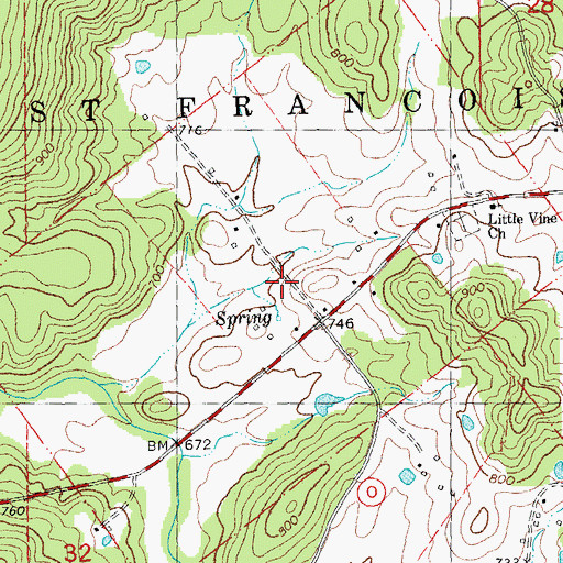 Topographic Map of Township of Saint Francois, MO