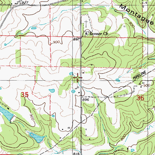 Topographic Map of Township of Dry Creek, MO