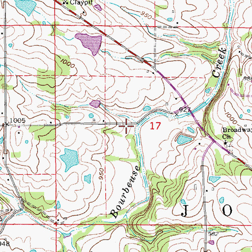 Topographic Map of Township of Johnson, MO