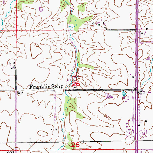 Topographic Map of Township of Fabius, MO