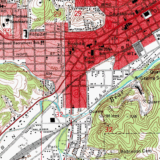 Topographic Map of Township of Mason, MO