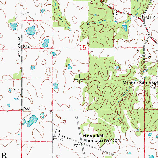 Topographic Map of Township of Miller, MO