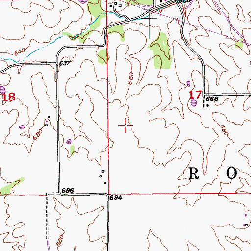 Topographic Map of Township of Round Grove, MO