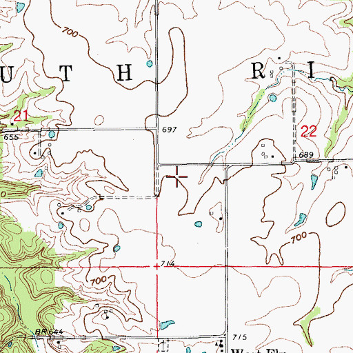 Topographic Map of Township of South River, MO