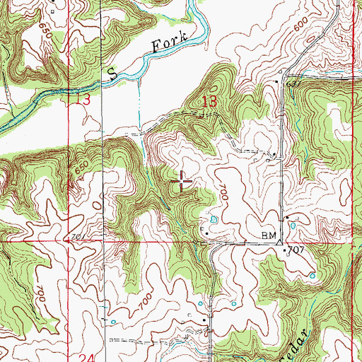 Topographic Map of Township of Warren, MO